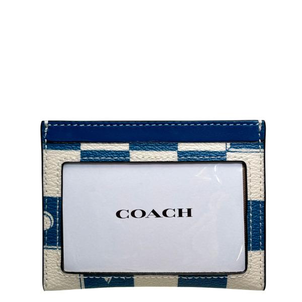 コーチ COACH パスケース レディース メンズ 小物 チェッカーボード プリント ID カード ケース CR396 QBWR0 ブルージェイ×チョーク｜purely｜02