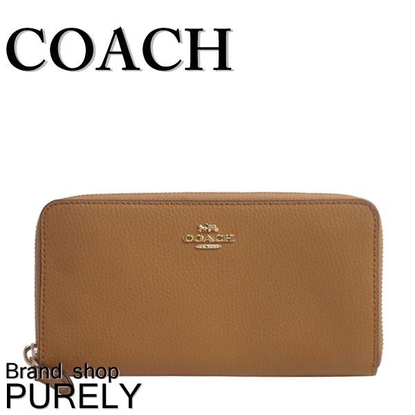 コーチ 財布 レディース COACH ペブルド レザー アコーディオン ジップ 長財布 F16612 IMLQD ライトサドル 送料無料｜purely