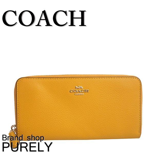 コーチ 財布 レディース COACH ペブルド レザー アコーディオン ジップ 長財布 F16612 IMMC0 ゴールデンロッド 送料無料｜purely