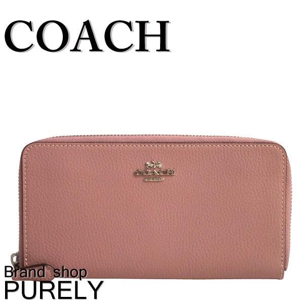 コーチ 財布 レディース COACH ペブルド レザー アコーディオン ジップ 長財布 F16612 SV/DZ ダスティローズ 送料無料｜purely