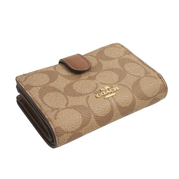 コーチ 財布 レディース COACH シグネチャー ミディアム コーナー ジップ ウォレット 折り財布 F23553 IME74 カーキ×サドル 送料無料｜purely｜03