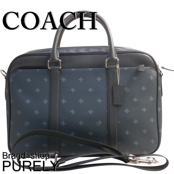 ✨美品✨コーチ ペリー スリム ブリーフケース ビジネスバッグ レザー 紺 COACH（コーチ） 国内発送 バッグ メンズ ブリーフケース ビジネス
