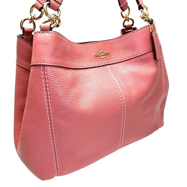 COACH コーチ バッグ レディース ショルダーバッグ ペブルド レザー  