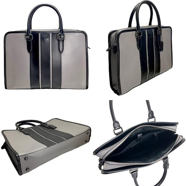 ✨極美品✨ COACH 2way ビジネスバッグ F35430 グレー/ブラック COACH（コーチ） 国内発送 バッグ メンズ ビジネスバッグ レザー