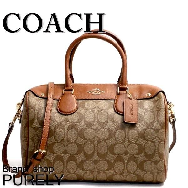 コーチ COACH バッグ レディース 2WAY バッグ 斜めがけ シグネチャー ベネット サッチェル F36187 IMBDX カーキ×サドル 送料無料｜purely