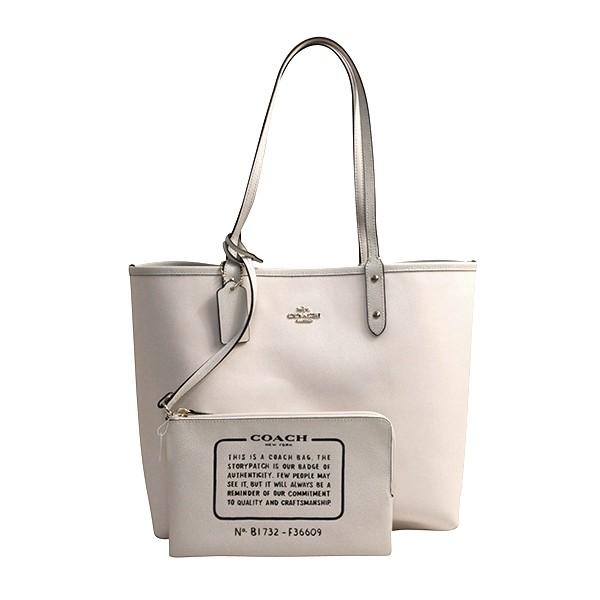 美品 COACH トートバッグ PVC ブラック リバーシブル F36609 COACH 国内発送 コーチ バッグ レディース トート リバーシブル