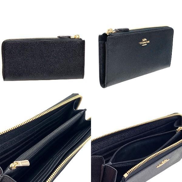 コーチ COACH 長財布 ウォレット クロスグレイン レザー　ブラック COACH（コーチ） 国内発送 財布 レディース 折り財布 クロスグレイン