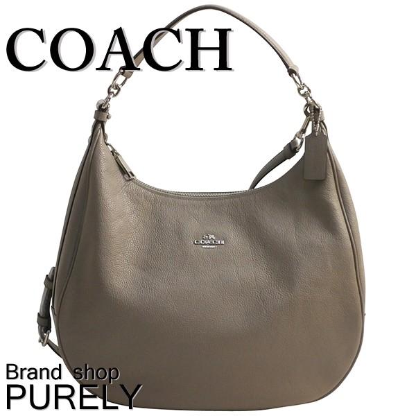 コーチ COACH バッグ レディース ショルダー バッグ 2WAY ぺブル レザー ハーレー ホーボー F38259 SV/FO グレージュ 送料無料｜purely