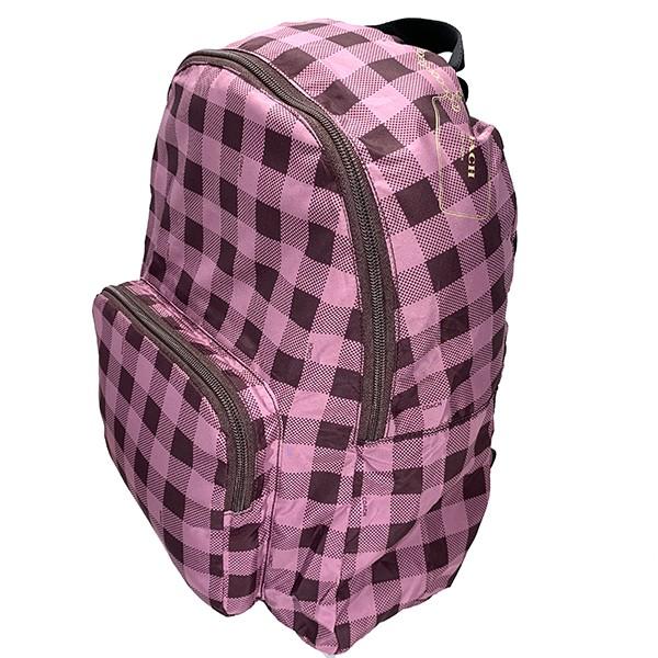 極美品　コーチ　リュック　ピンク　ロゴ　パッカブル　チャーム　レザー COACH】コーチ カーフレザー アート デコ キルティング