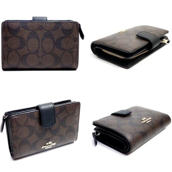 【極美品】COACH 二つ折り財布 ミディアム コーナー ジップ ウォレット ミディアム コーナー ジップ ウォレット ミニ財布(二つ折り&三つ折り)