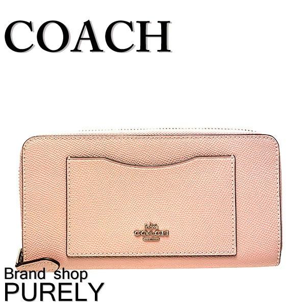 コーチ 財布 レディース COACH 長財布 クロスグレイン レザー アコーディオン ジップ ウォレット F54007 SV/XR カーネーション 送料無料｜purely