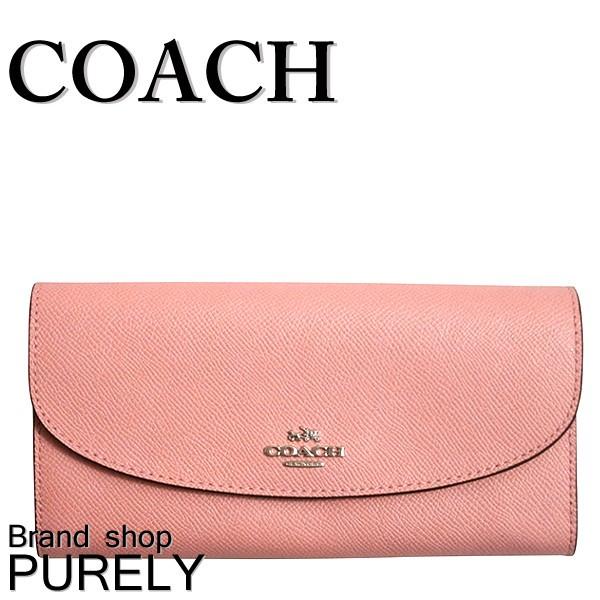 コーチ 財布 レディース COACH クロスグレイン レザー スリム 長財布 F54009 SV/B5 ブラッシュ 送料無料｜purely