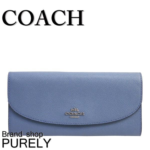 コーチ 財布 レディース COACH クロスグレイン レザー スリム 長財布 F54009 SVN1J ダスク 送料無料｜purely