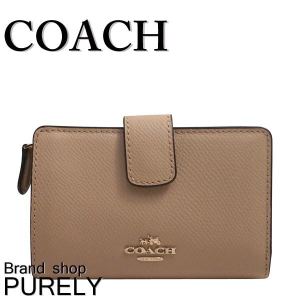 コーチ 財布 レディース COACH クロスグレイン レザー ミディアム コーナー ジップ ウォレット 折り財布 F54010 IMEQO ビーチウッド 送料無料｜purely