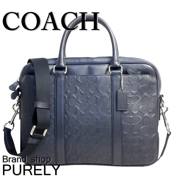 最愛 Coach コーチ アウトレット ミッドナイト Mid F ブリーフ コンパクト ペリー レザー クロスグレイン ビジネスバッグ ブリーフケース メンズ バッグ 全品ポイント2倍 Coach コーチ あすつく 正規品 新品 ビジネスバッグ