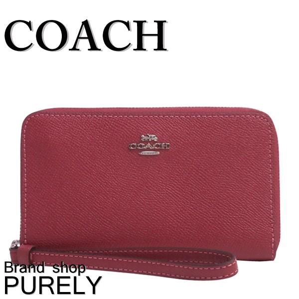 コーチ 財布 レディース COACH レザー ダブル ジップ フォン ウォレット 折り財布 F58053 SV/HP ホットピンク 送料無料｜purely