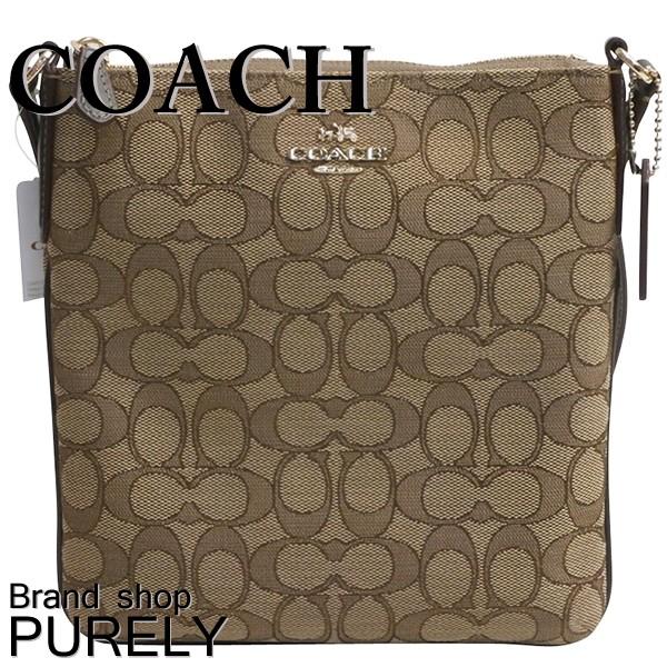 コーチ COACH バッグ レディース ショルダー バッグ アウトライン シグネチャー クロスボディー F58421 IMC7C カーキ×ブラウン 送料無料｜purely