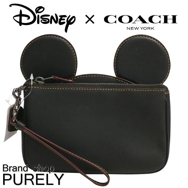日本最大の コーチ あすつく 正規品 新品 アウトレット Coach コーチ Coach ブラック Qb Bk F リストレット ミッキー レザー コーチ ディズニー 小物入れ レディース ポーチ 全品ポイント2倍 バッグ Dagl Tg