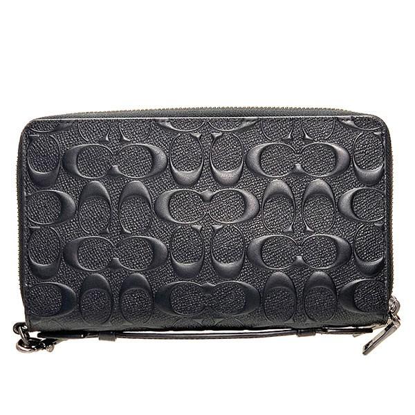 未使用 COACH コーチ シグネチャー 長財布 ブラック グレー メンズ COACH コーチ 財布 メンズ 長財布 新作 新品 ファスナー長財布