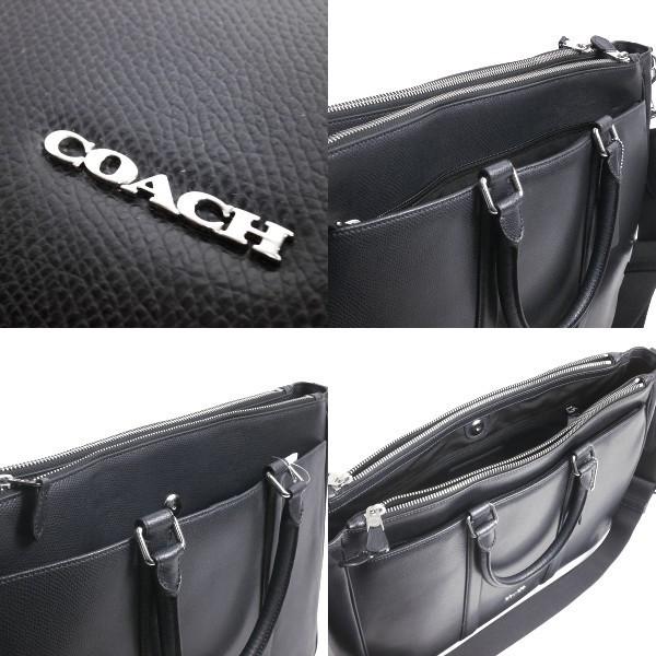 良品　COACH コーチ F71695 レザー　ビジネスバッグ　黒　ブラック COACH コーチ バッグ メンズ ビジネスバッグ クロスグレイン