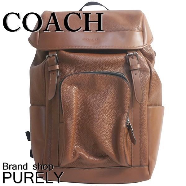 コーチ COACH バッグ リュック メンズ  ペブル レザー ヘンリー バック パック リュックサック F72311 CWH ダークサドル 送料無料｜purely