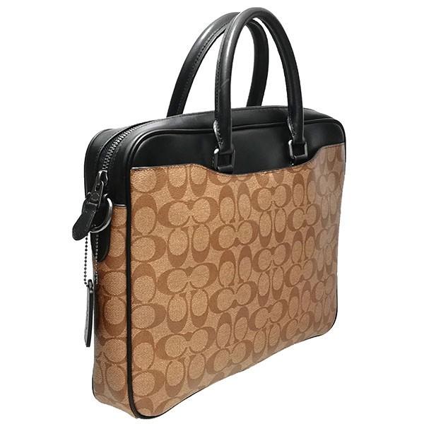 【美品】COACH コーチ シグネチャー ビジネスバッグ ブリーフケース コーチシグネチャー 2WAY ブリーフケース ベージュ×黒 メンズ