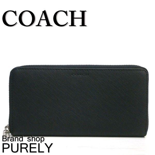 F74769 コーチ メンズ長財布 ブラック レザー COACH（コーチ） 送料無料 財布 長財布 メンズ レキシントン