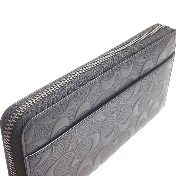 値下げ新品 COACHシグネチャー クロスグレイン レザー ジップ長財布 COACH（コーチ） 国内発送 財布 メンズ シグネチャー クロスグレイン