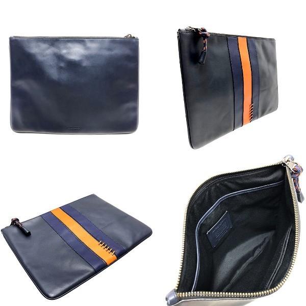 ✨美品✨COACH コーチ ネイビー レザーポーチ　　　7692 COACH（コーチ） 国内発送 ポーチ メンズ スポーティー レザー ベース