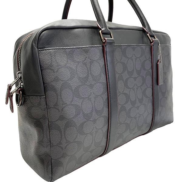 COACH シグネチャー　ビジネスバッグ レザー　グレー　ブラック　メンズ COACH（コーチ） 国内発送 バッグ メンズ ビジネスバッグ シグネチャー