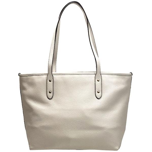 ［Mari］(美品)COACH クリーム色 レザー トートバッグ COACH ベージュ レザートートバッグ