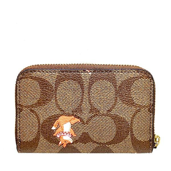 新品☆COACH コーチ　コインケース　アニマル ブラウン レザー コインケース COACH 国内発送 コーチ 財布 レディース 小銭入れ シグネチャー