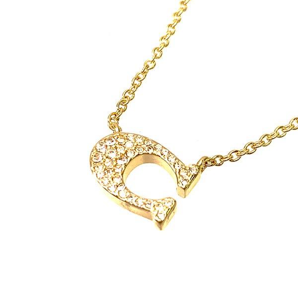 極美品✨COACH コーチ ゴールドネックレス　シグネチャーモチーフ　パヴェ COACH（コーチ） 国内発送 アクセサリー レディース 小物 パヴェ