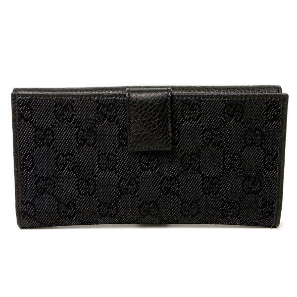 GUCCI（グッチ） 送料無料 財布 レザー キャンバス ロング ウォレット