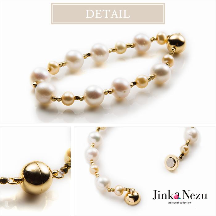ブレスレット 淡水パール マグネット ホワイト : purepoche