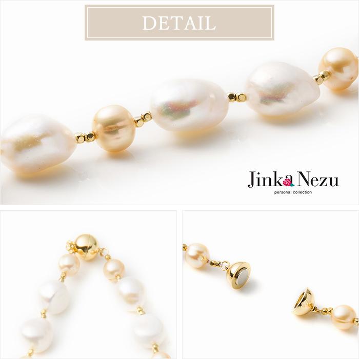 ネックレス ロング 淡水パール バロック 大粒 シャンパンカラー ネックレス ロング 淡水パール バロック 大粒 シャンパンカラー