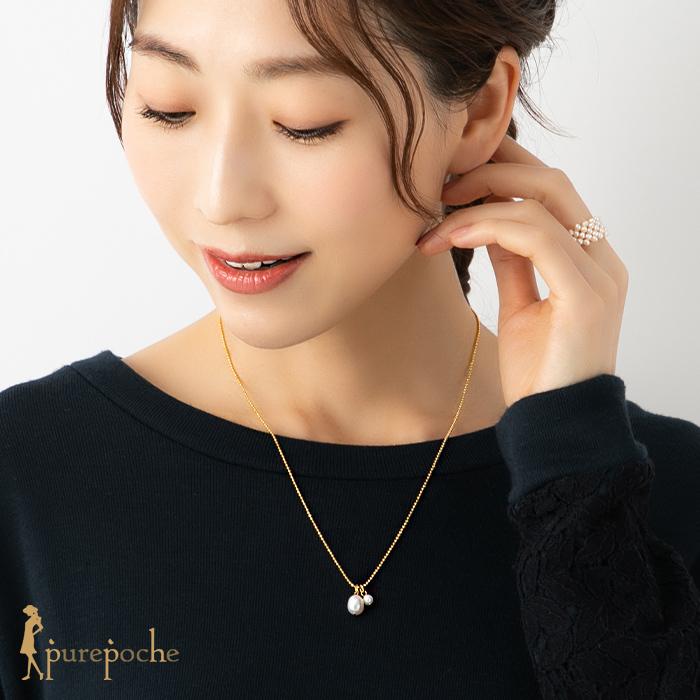 ネックレス ショート 淡水パール 軽い ゴールド : purepoche - 通販 