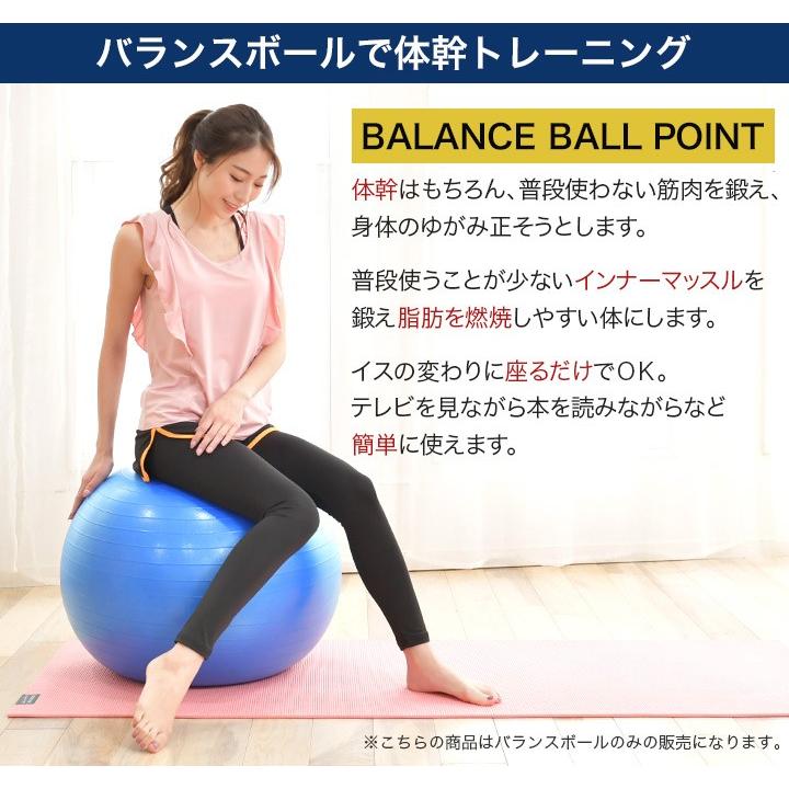 バランスボール 55cm 65cm 75cm フットポンプ付き 空気入れ 耐荷重250kg ノンバースト :balanceball:ピュアライズ -  通販 - Yahoo!ショッピング