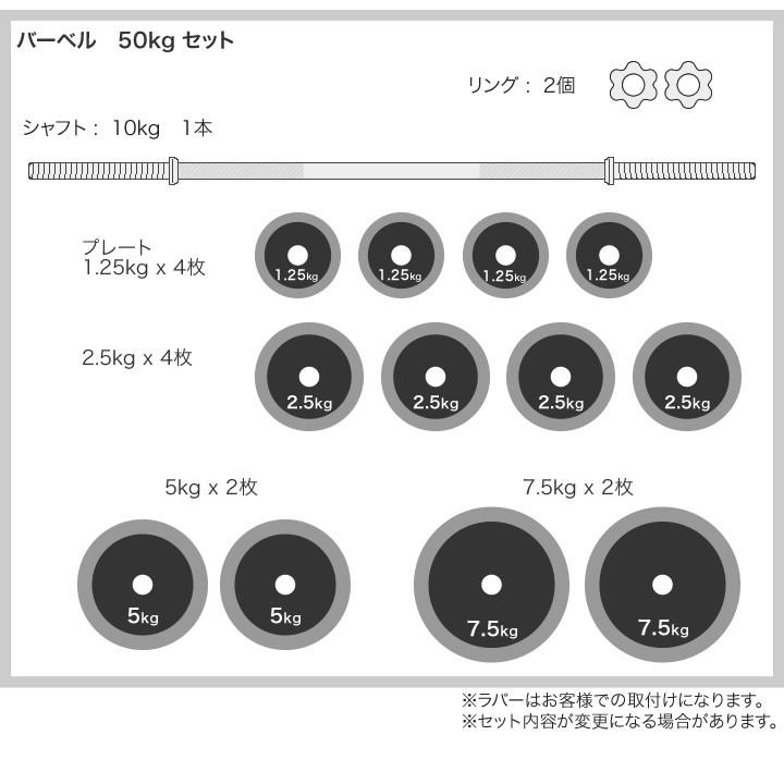 バーベル セット 50kg 筋トレ ベンチプレス トレーニング : ピュア 