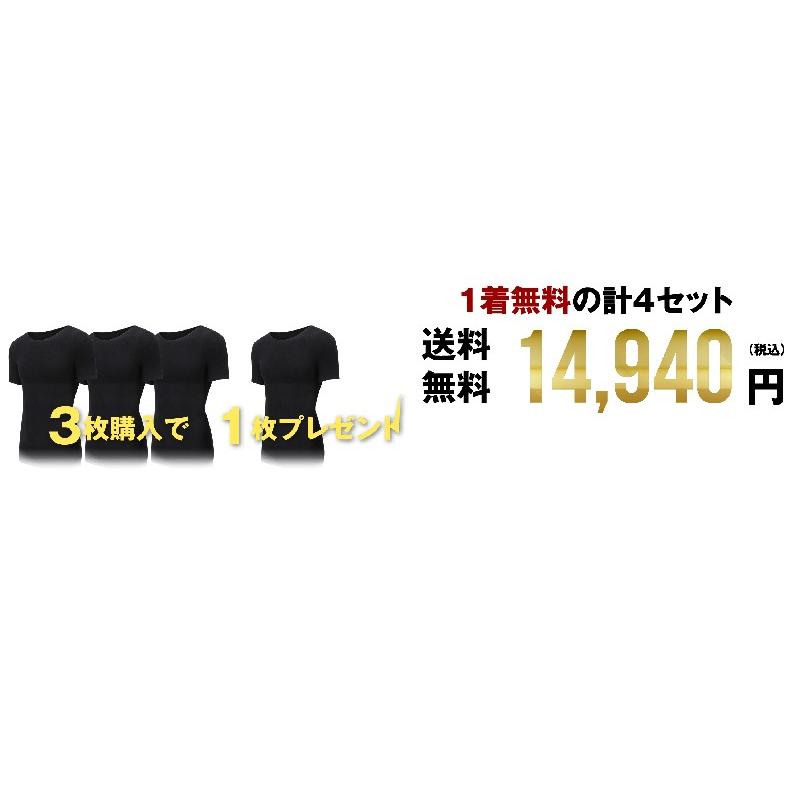 加圧シャツ お得な3+1枚セット メンズ 着圧インナー 補正下着 筋トレ ダイエット お腹引き締め 姿勢補正 コンプレッション リンパ 半袖 リアルビルドアーマー_15