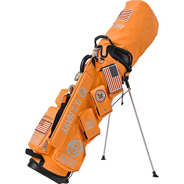 アーミーベース U.S. NAVY スタンドキャディバッグ オレンジ 新品 ARMY BASE COLLECTION（アーミーベースコレクション） 【全国50本限定