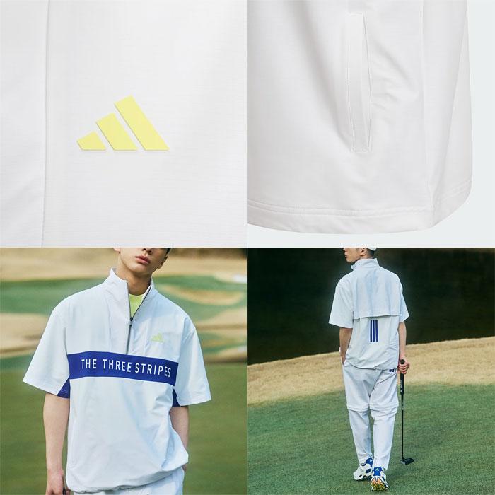 ADIDAS GOLF アディダス ゴルフ カラーブロック ハーフジップ 半袖