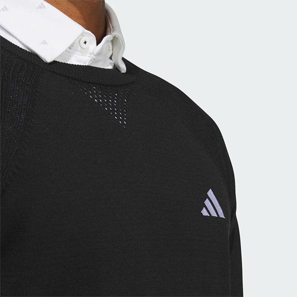 アディダス ゴルフ 長袖 クルーネック セーター スリーストライプス