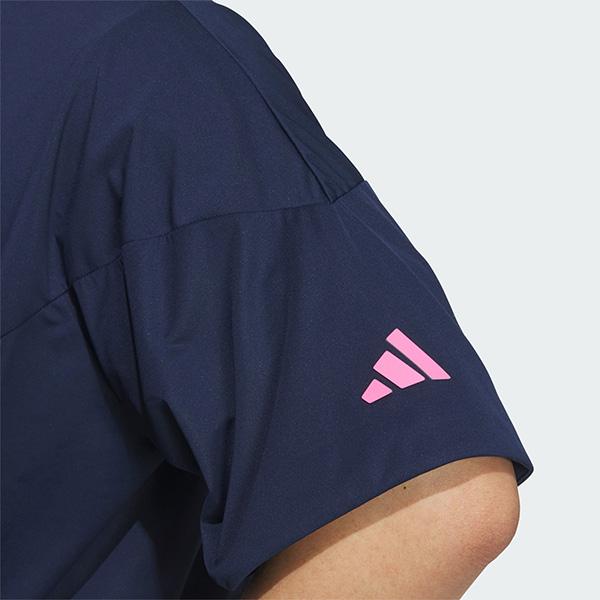 【アディダス】フェザー混ダウン ハーフジップ 半袖ブルゾン ゴルフ M 赤×黒 アディダス】フェザー混ダウン ハーフジップ 半袖ブルゾン ゴルフ M 赤