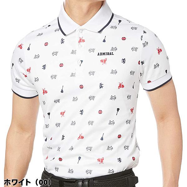 アドミラルゴルフ 半袖ポロシャツ アイコン総柄 ゴルフウェア メンズ ADMA023