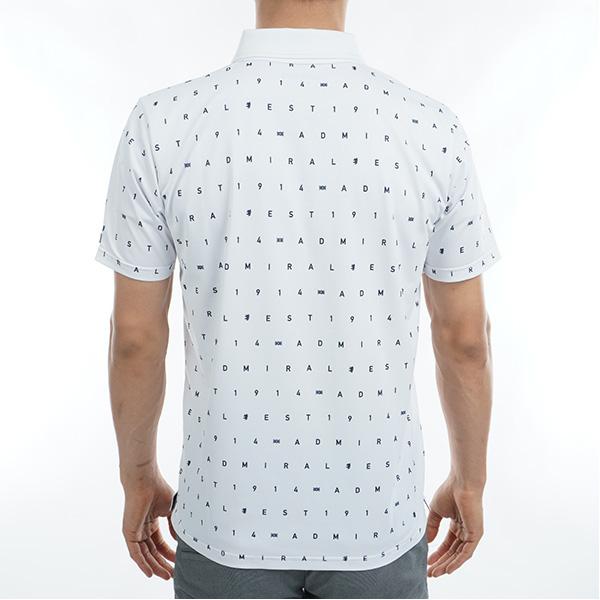 在庫処分 アドミラルゴルフ 半袖 ポロシャツ モノグラムプリント