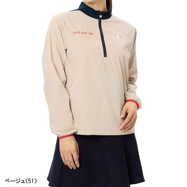 アンパスィ　and per se 長袖　M and per se レディース アンパスィ 長袖 ハーフジップ エ