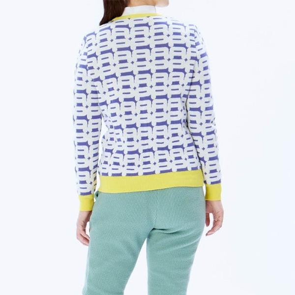 and per se（アンパスィ） レディース 長袖 ウールmixジャカードニット