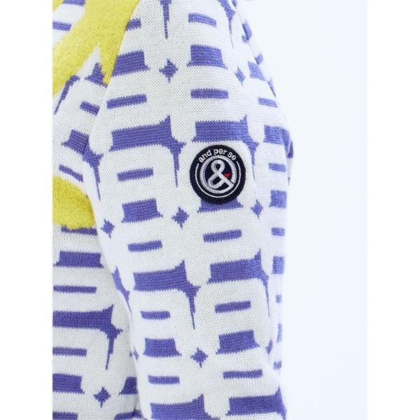 and per se（アンパスィ） レディース 長袖 ウールmixジャカードニット