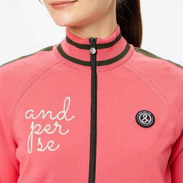 アンパスィ ゴルフ レディース用 防風ニットジャケット【レッド/Ｍ】美品 アンパスィ ゴルフ レディース用 防風ニットジャケット【レッド